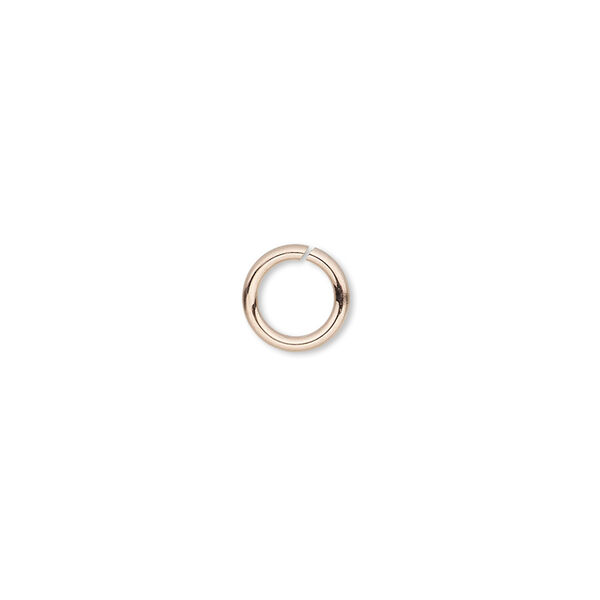 Jump ring, 14Kt rose gold-filled, 4mm round, 2.6mm inside diameter, 22 gauge. Sold per pkg of 20. image number 0