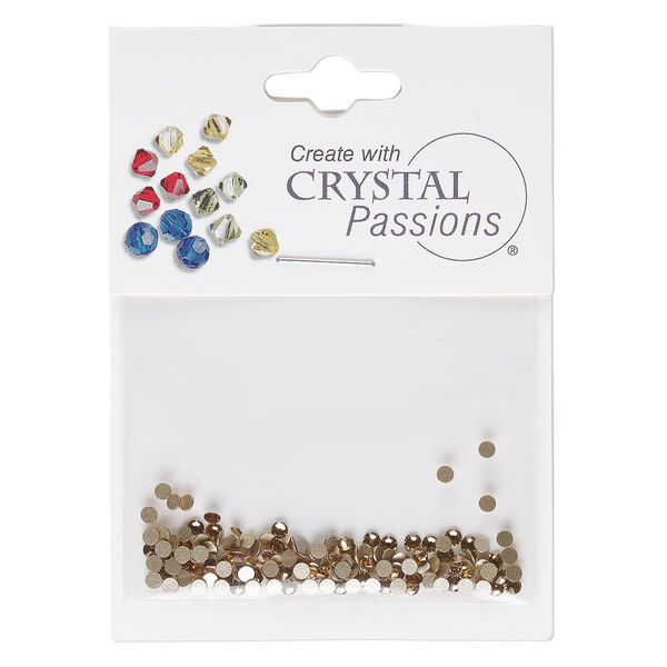 Flat back 144pk light Colorado topaz foil back, Crystal Passions® 2.1-2.3mm rose round SS7 2058 image number 0