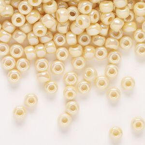 Seed bead, Miyuki, glass, pkg/25g, #6 rocaille, opaque rainbow pear (RR-488).