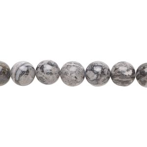 Silver crazy lace agate 1pkg1, round bead natural 15.5-16 inch 8mm