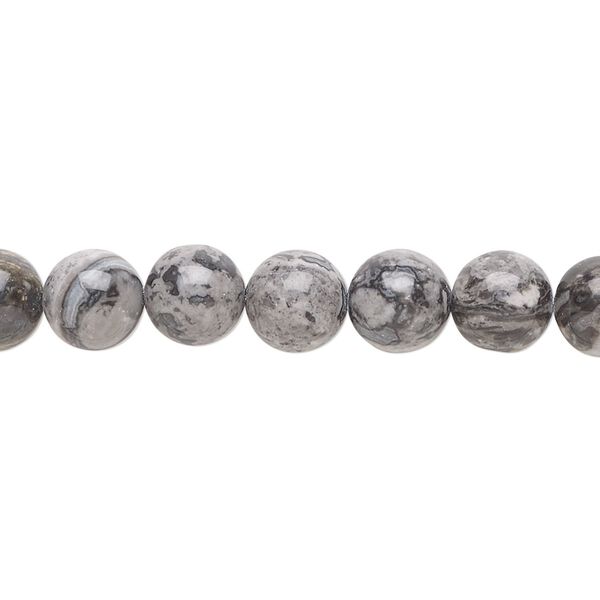 Silver crazy lace agate 1pkg1, round bead natural 15.5-16 inch 8mm image number 0