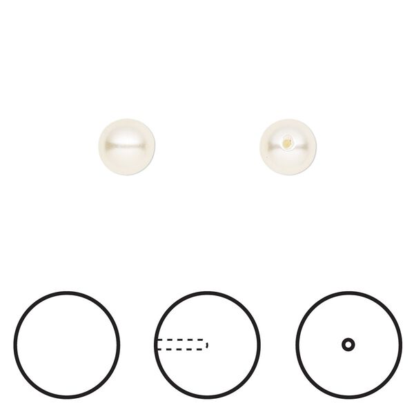 Pearl 4pk cream, Crystal Passions® 6mm round 5818 image number 0
