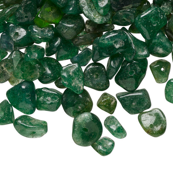 Bead 1pkg1 green aventurine, small to medium tumbled chip C grade, natural image number 0