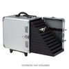 Jewelry case, aluminum / steel / plastic / polyester / VELCRO®, grey and black, 17-1/2 x 16 x 11 inches with diamond pattern and wheels. Sold individually. image number 1