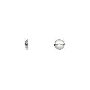 Bead cap, sterling silver, 5x1.5mm round, fits 4-6mm bead. Sold per pkg of 50.