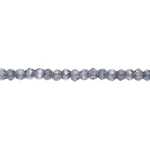 Quartz crystal 1pkg1, hand-cut faceted rondelle bead 13 inch 3x2mm-4x3mm