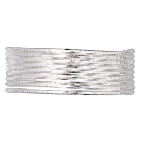 French wire, silver-plated copper, medium, 1mm. Sold per approximately 27- to 30-inch strand. image number 0