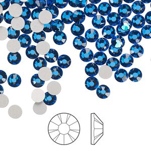 Flat back 1440pk Capri blue foil back, Preciosa MAXIMA Czech crystal rhinestone 3.8-4mm chaton rose round SS16