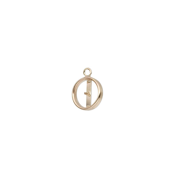 Bezel, 14Kt gold, 7-7.5mm pearl peg. Sold individually. image number 0