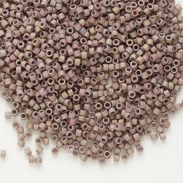 Seed bead, Delica®, glass, pkg/250g, #11 round, opaque matte metallic gold iris rose (DB-1061). image number 0