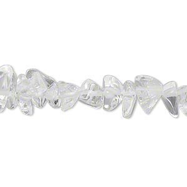 Bead, quartz crystal (natural), medium chip, Mohs hardness 7. Sold per 15" to 16" strand. image number 0