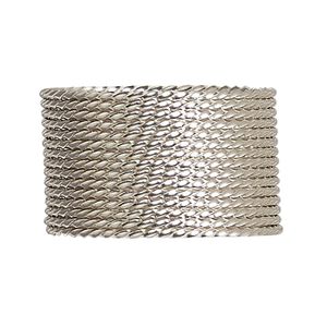 Wire, sterling silver, half-hard, twisted square, 18 gauge. Sold per pkg of 5 feet.