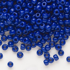 Seed bead, Dyna-Mites™, glass, opaque navy blue, #6 round. Sold per 1/2 kilogram pkg.
