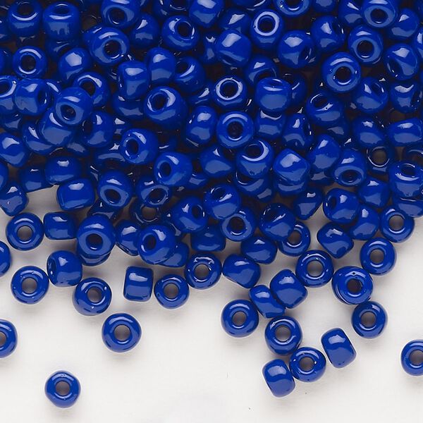 Seed bead, Dyna-Mites™, glass, opaque navy blue, #6 round. Sold per 1/2 kilogram pkg. image number 0