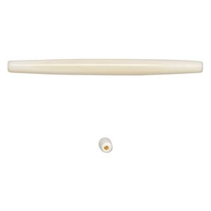 Bead, bone (bleached), white, 100x5mm-100x8mm hand-cut hairpipe, Mohs hardness 2-1/2. Sold per pkg of 12.