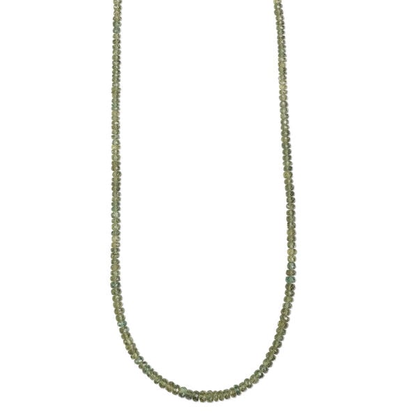 Green apatite 1pkg1, hand-cut faceted rondelle bead natural, 15.5-16 inch graduated 4x1mm-6x3mm image number 2