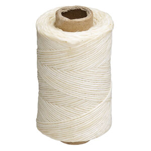 Cord 1pkg50yd, 4-ply waxed linen (natural), 0.5-0.8mm, 40-pound test.