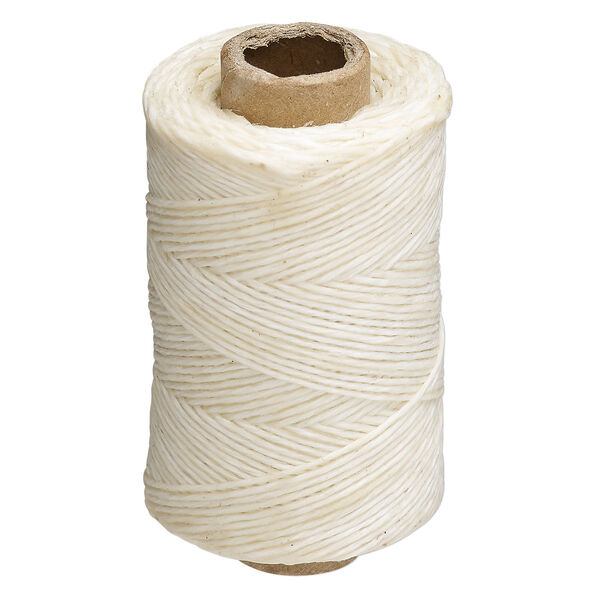Cord 1pkg50yd, Hemptique&reg;, 4-ply waxed linen (natural), 0.5-0.8mm, 40-pound test. image number 0