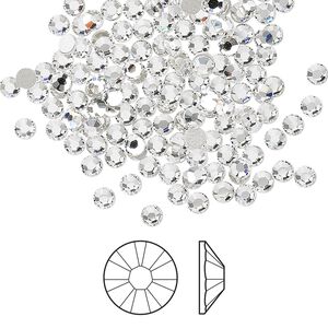 Flat back 144pk crystal foil back, Crystal Passions® 2.5-2.7mm rose round SS9 2058