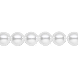 Pearl 1pk white, Celestial Crystal® 8mm round 15.5-16 inch