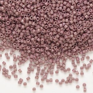 Seed bead, Delica®, glass, pkg/250g, #11 round, opaque matte glazed twilight lavender (DB-2295).