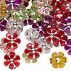 Bead mix, acrylic, mixed colors, 10x10mm flower. Sold per 75-gram pkg, approximately 200 beads. image number 0