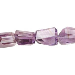 Amethyst 1pkg1, hand-cut faceted freeform bead natural 6.5 inch 11x8mm-16x12mm