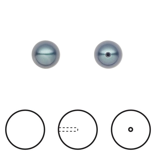 Pearl 4pk iridescent Tahitian look, Crystal Passions® 8mm round 5818 image number 0