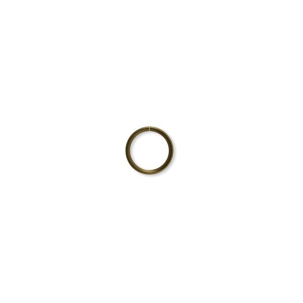Jump ring, antique brass-plated steel, 7mm round, 5.8mm inside diameter, 22 gauge. Sold per pkg of 500. image number 0