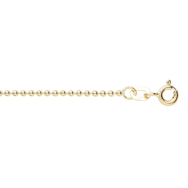 Chain, Gossamer™, 14Kt gold, 1.2mm ball, 24 inches with springring clasp. Sold individually. image number 0