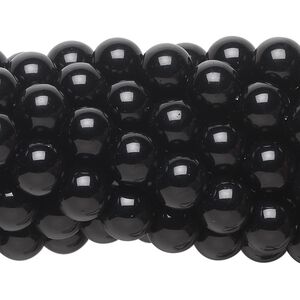 Black obsidian 1pkg10, round bead natural 15.5-16 inch 8mm