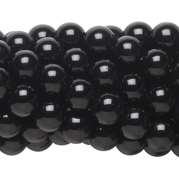 Black obsidian 1pkg10, round bead natural 15.5-16 inch 8mm image number 0