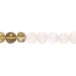 Multi-gemstone 1pkg1, hand-cut faceted round bead 8 inch 6mm