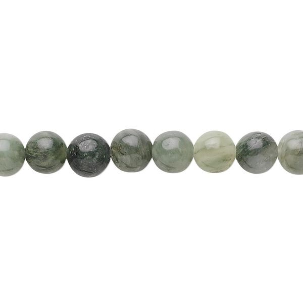 Green line jasper 1pkg1, round bead natural 15.5-16 inch 6mm image number 0