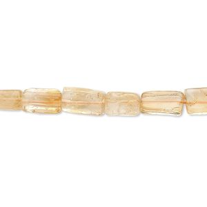 Citrine 1pkg1, hand-cut flat rectangle bead 13 inch 5x4 -8x5mm
