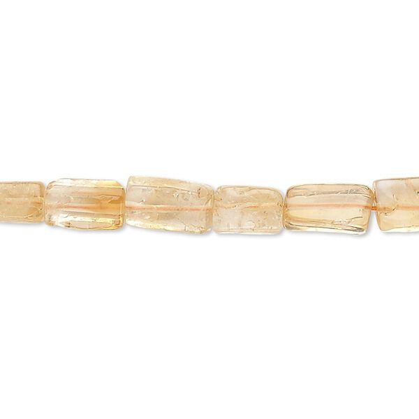 Citrine 1pkg1, hand-cut flat rectangle bead 13 inch 5x4 -8x5mm image number 0