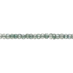Quartz crystal 1pkg1, hand-cut faceted rondelle bead 13 inch 3x2mm-4x3mm
