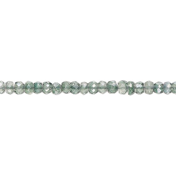 Quartz crystal 1pkg1, hand-cut faceted rondelle bead 13 inch 3x2mm-4x3mm image number 0