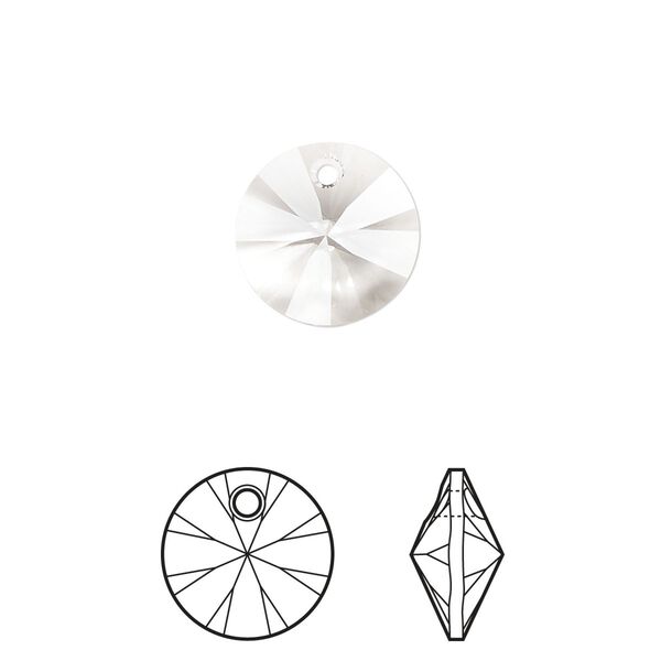 Drop 12pk crystal, Crystal Passions® 12mm pendant mini disk 6428 image number 0