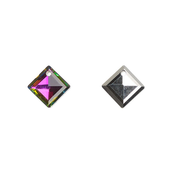 Drop, glass, opaque clear vitrail medium, 10mm diamond. Sold per pkg of 12. image number 0