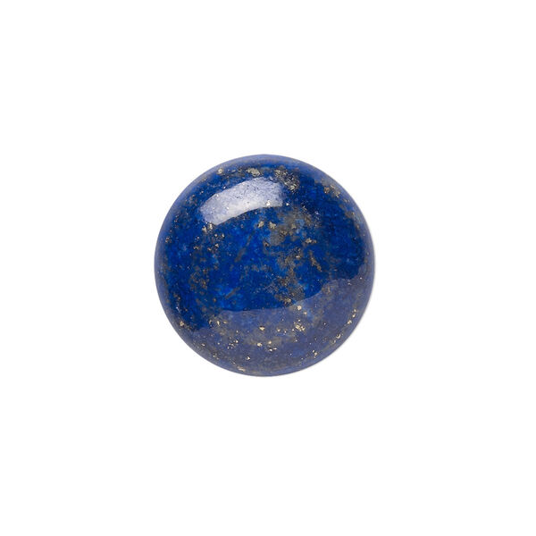 Cabochon, lapis lazuli (natural), 18mm calibrated round, A- grade, Mohs hardness 5 to 6. Sold individually. image number 0