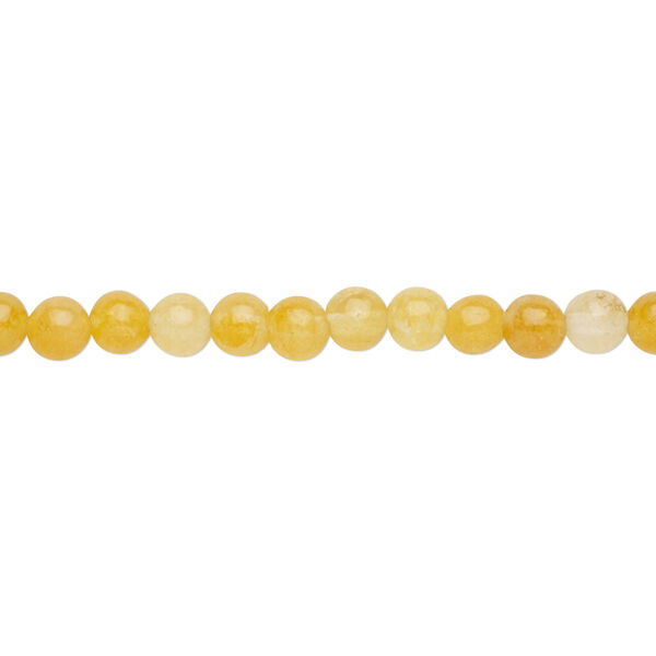 Bead, golden "jade" (quartz) (natural), 4mm round, B grade, Mohs hardness 7. Sold per 15-1/2" to 16" strand. image number 0