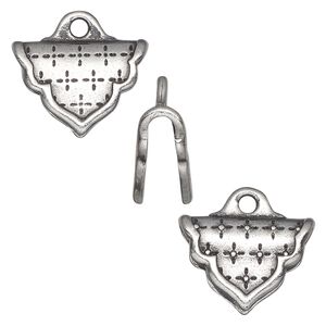 Crimp end, TierraCast®, pewter (tin-based alloy), 18.5x13mm Marrakesh, 3.7mm inside diameter. Sold per pkg of 10.