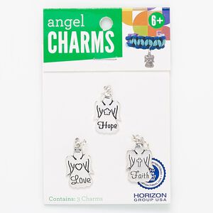 Charm, enamel and silver-finished "pewter" (zinc-based alloy), black, 22x14mm angel. Sold per pkg of 3.