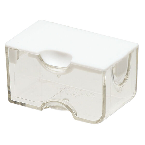 Organizer, Small Containers™, Bead Storage Solutions™, plastic, clear and opaque off-white, 2 x 1-1/8 x 1-1/16 inches. Sold per 8-piece set. image number 1