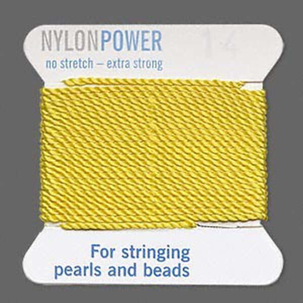 Thread, Griffin, nylon, yellow, size #14. Sold per 2-meter card (approximately 78 inches). image number 0