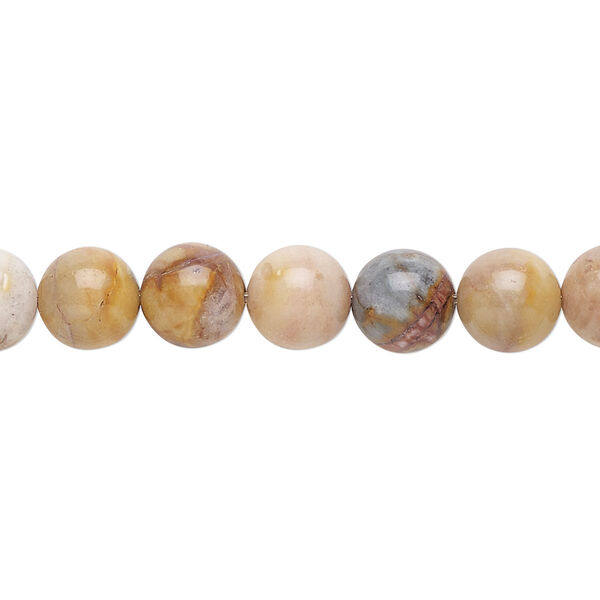 Bead, Venus jasper (natural), 8mm round, B grade, Mohs hardness 6-1/2 to 7. Sold per 15-1/2" to 16" strand. image number 0