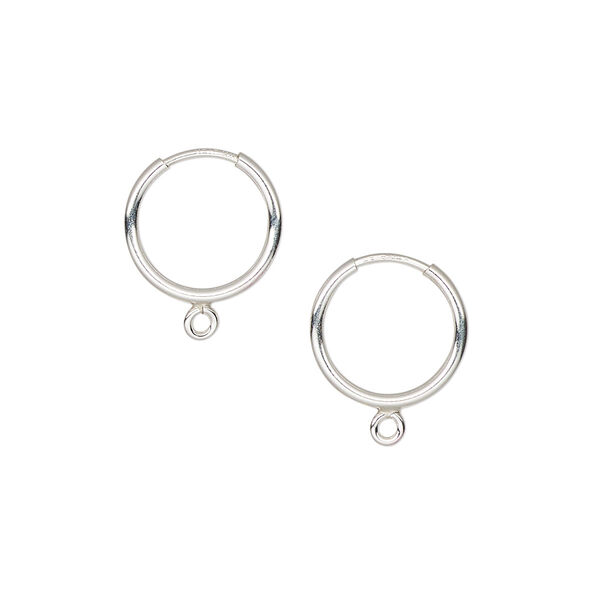 Earring hoop 1pkg2 sterling silver, 12mm / endless / closed loop, 21 gauge 1 pair image number 0