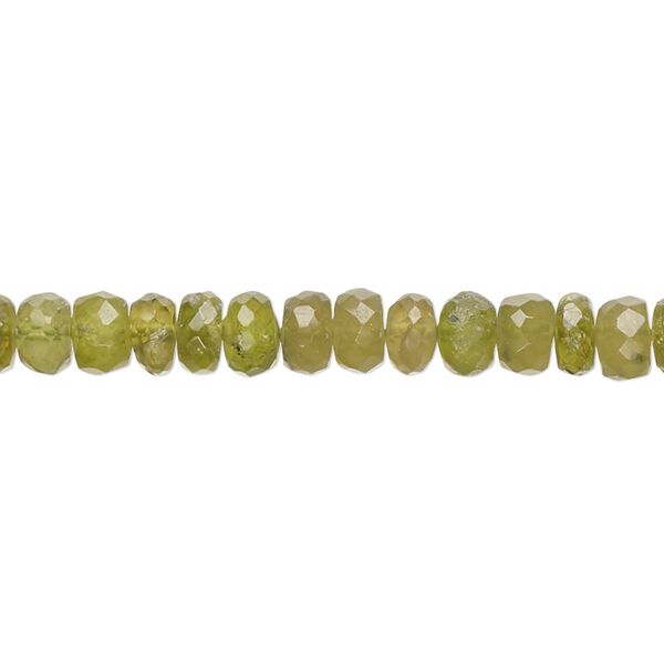 Grossularite garnet 1pkg1, hand-cut faceted rondelle bead natural 12 inch 5x2mm-6x4mm image number 0