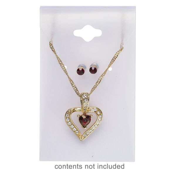 Earring / necklace card, plastic, frosted light blue, 3-1/2 x 2-inch rectangle. Sold per pkg of 100. image number 3